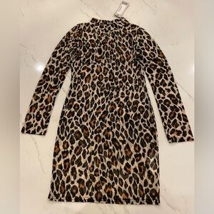 Boohoo Leopard Print Mesh Dress NWT